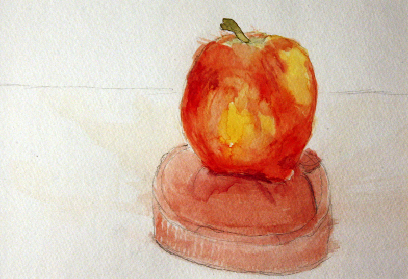 Apple on Pedestal by Valerie Lee