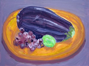 Aubergine Still Life Oil 18 x 24