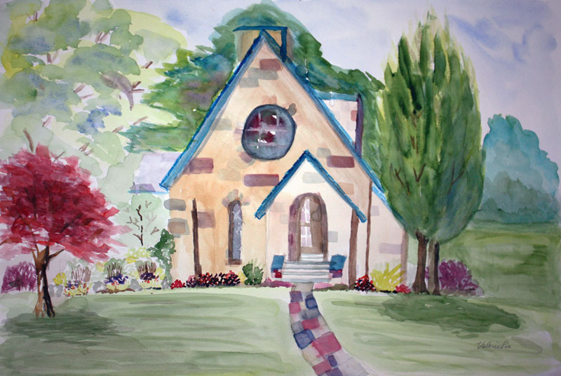 Hughes Memorial Chapel, Silver Bay, Lake George by Valerie Lee