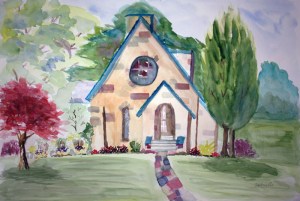 Hughes Memorial Chapel, Silver Bay, Lake George by Valerie Lee