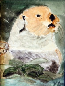 Otter in the Kelp by Valerie Lee