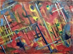 Shout! Oil 18"×20" by Valerie Lee