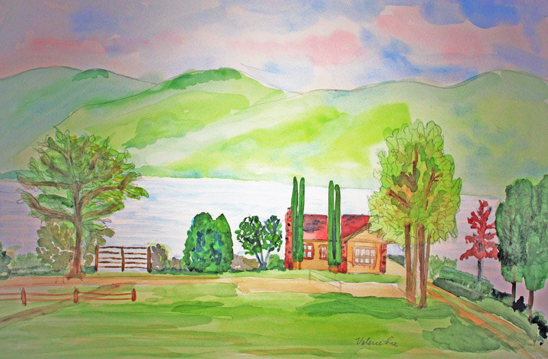 Silver Bay Morning, Watercolor by Valerie Lee