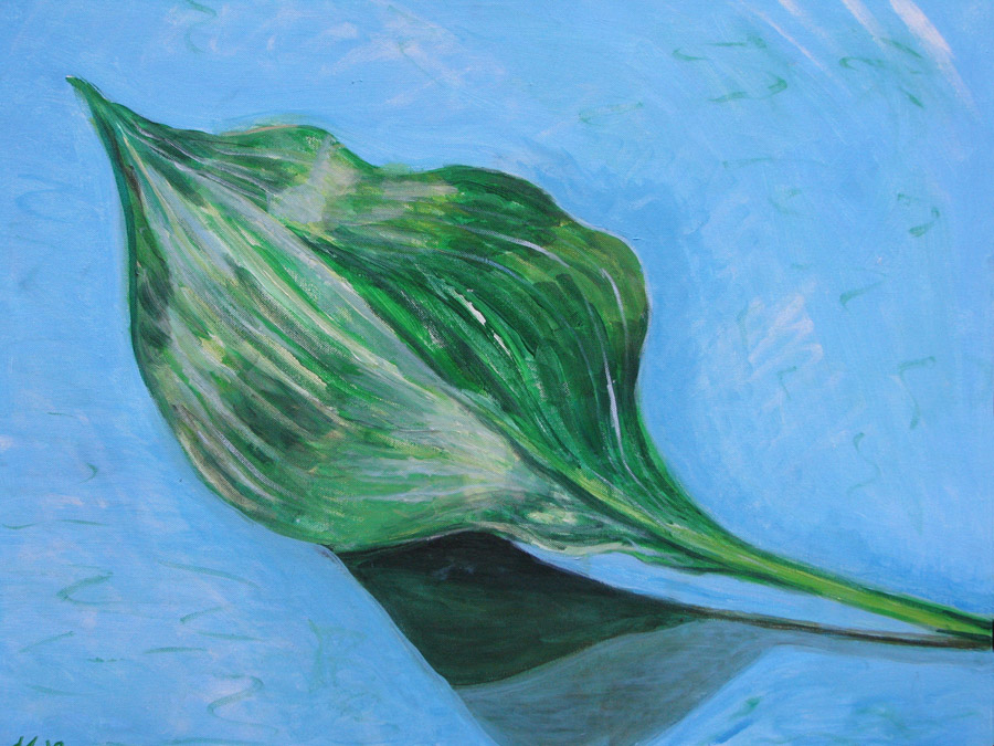 Spring Leaf on Pond Acrylic 24 x 30